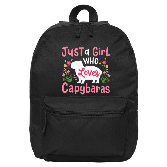 Funny Capybara Just a Girl Who Shirt Loves Capybaras  16 in Basic Backpack