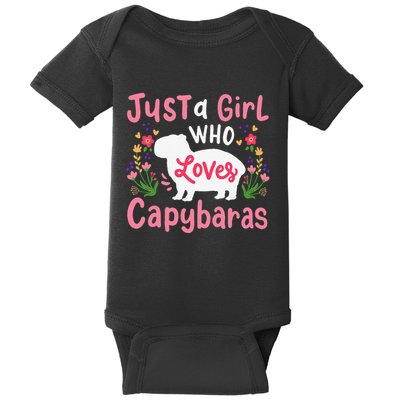 Funny Capybara Just a Girl Who Shirt Loves Capybaras  Baby Bodysuit