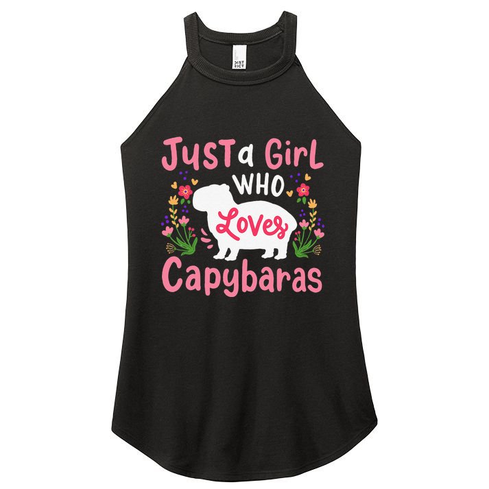 Funny Capybara Just a Girl Who Shirt Loves Capybaras  Women's Perfect Tri Rocker Tank
