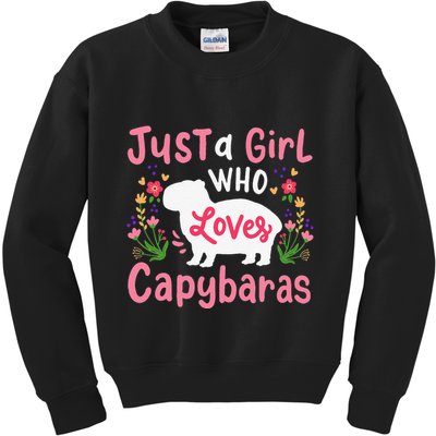 Funny Capybara Just a Girl Who Shirt Loves Capybaras  Kids Sweatshirt