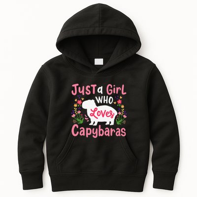Funny Capybara Just a Girl Who Shirt Loves Capybaras  Kids Hoodie
