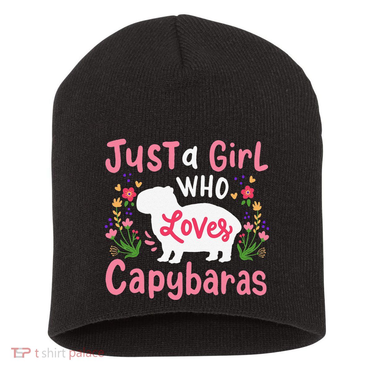 Funny Capybara Just a Girl Who Shirt Loves Capybaras  Short Acrylic Beanie
