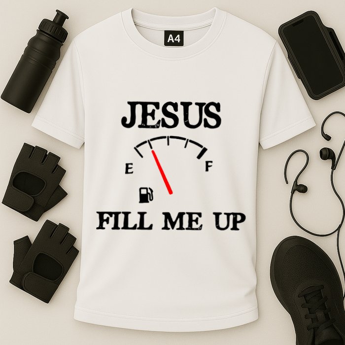 Funny Christian Jesus Fill Me Up Cooling Performance Crew T-Shirt