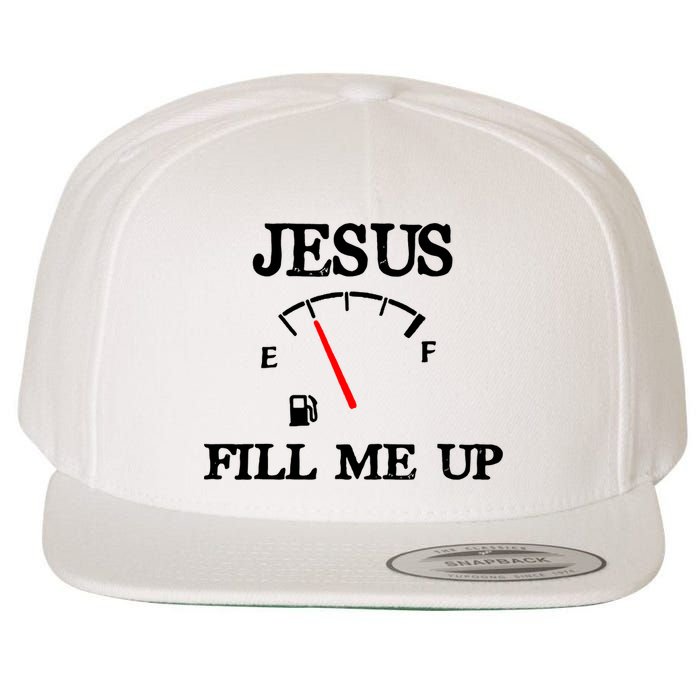 Funny Christian Jesus Fill Me Up Wool Snapback Cap