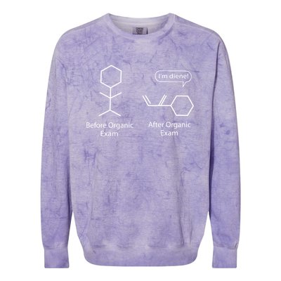 Funny Chemistry Joke Organic Chemistry Before After Exams Gift Colorblast Crewneck Sweatshirt