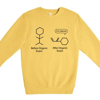 Funny Chemistry Joke Organic Chemistry Before After Exams Gift Premium Crewneck Sweatshirt