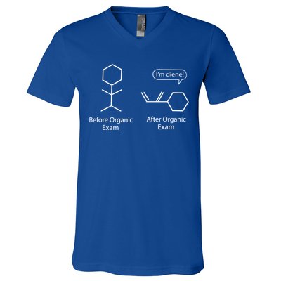 Funny Chemistry Joke Organic Chemistry Before After Exams Gift V-Neck T-Shirt