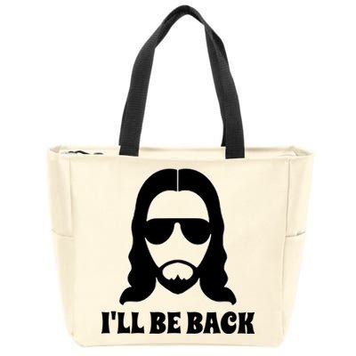 Funny Christian Jesus I'll Be Back Zip Tote Bag