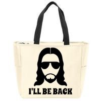 Funny Christian Jesus I'll Be Back Zip Tote Bag