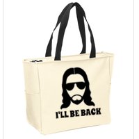 Funny Christian Jesus I'll Be Back Zip Tote Bag