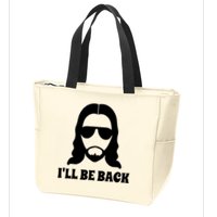 Funny Christian Jesus I'll Be Back Zip Tote Bag