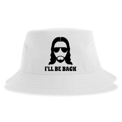Funny Christian Jesus I'll Be Back Sustainable Bucket Hat