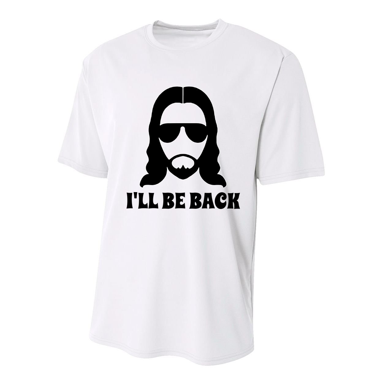 Funny Christian Jesus I'll Be Back Youth Performance Sprint T-Shirt