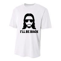 Funny Christian Jesus I'll Be Back Youth Performance Sprint T-Shirt
