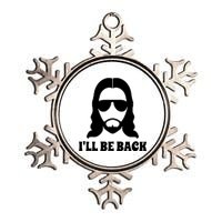 Funny Christian Jesus I'll Be Back Metallic Star Ornament