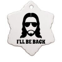 Funny Christian Jesus I'll Be Back Ceramic Star Ornament