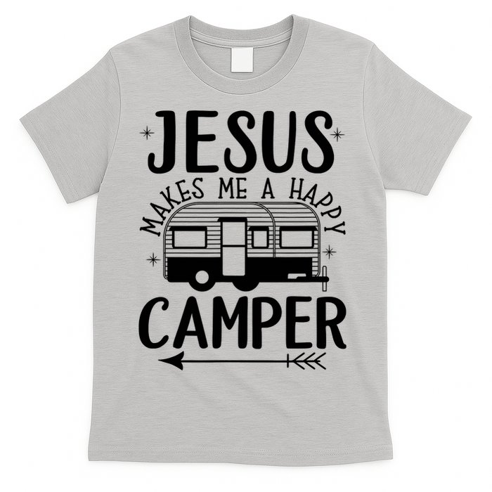 Funny Christian Jesus Makes Me A Happy Camper T-Shirt