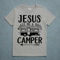 Funny Christian Jesus Makes Me A Happy Camper T-Shirt