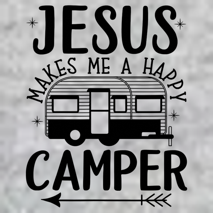 Funny Christian Jesus Makes Me A Happy Camper T-Shirt
