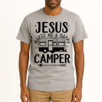 Funny Christian Jesus Makes Me A Happy Camper Tall T-Shirt