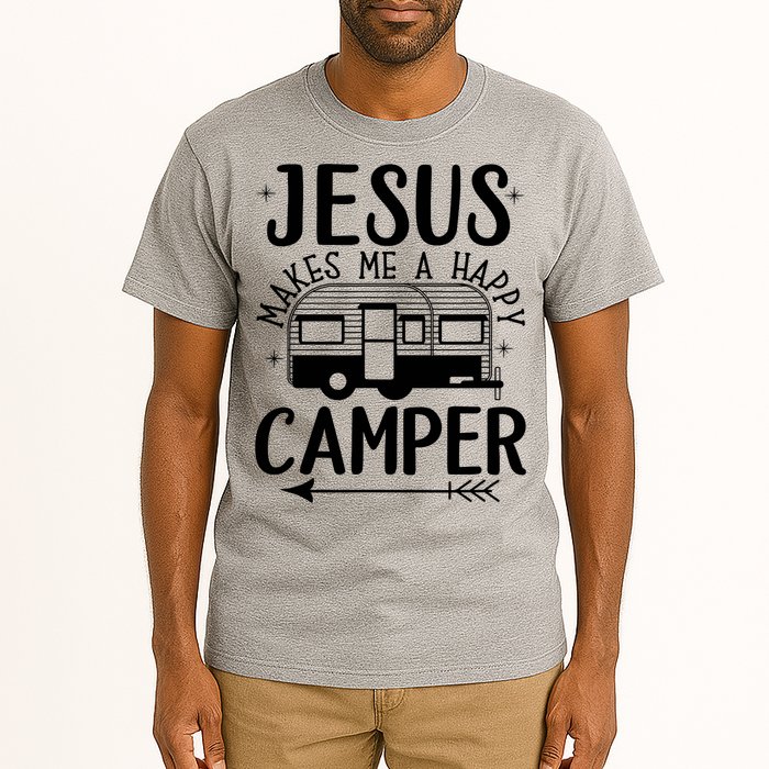 Funny Christian Jesus Makes Me A Happy Camper Tall T-Shirt