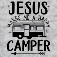 Funny Christian Jesus Makes Me A Happy Camper Tall T-Shirt