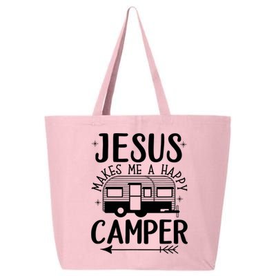 Funny Christian Jesus Makes Me A Happy Camper 25L Jumbo Tote