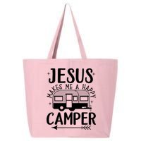 Funny Christian Jesus Makes Me A Happy Camper 25L Jumbo Tote