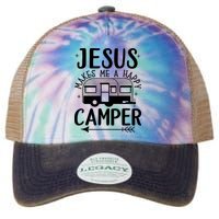 Funny Christian Jesus Makes Me A Happy Camper Legacy Tie Dye Trucker Hat