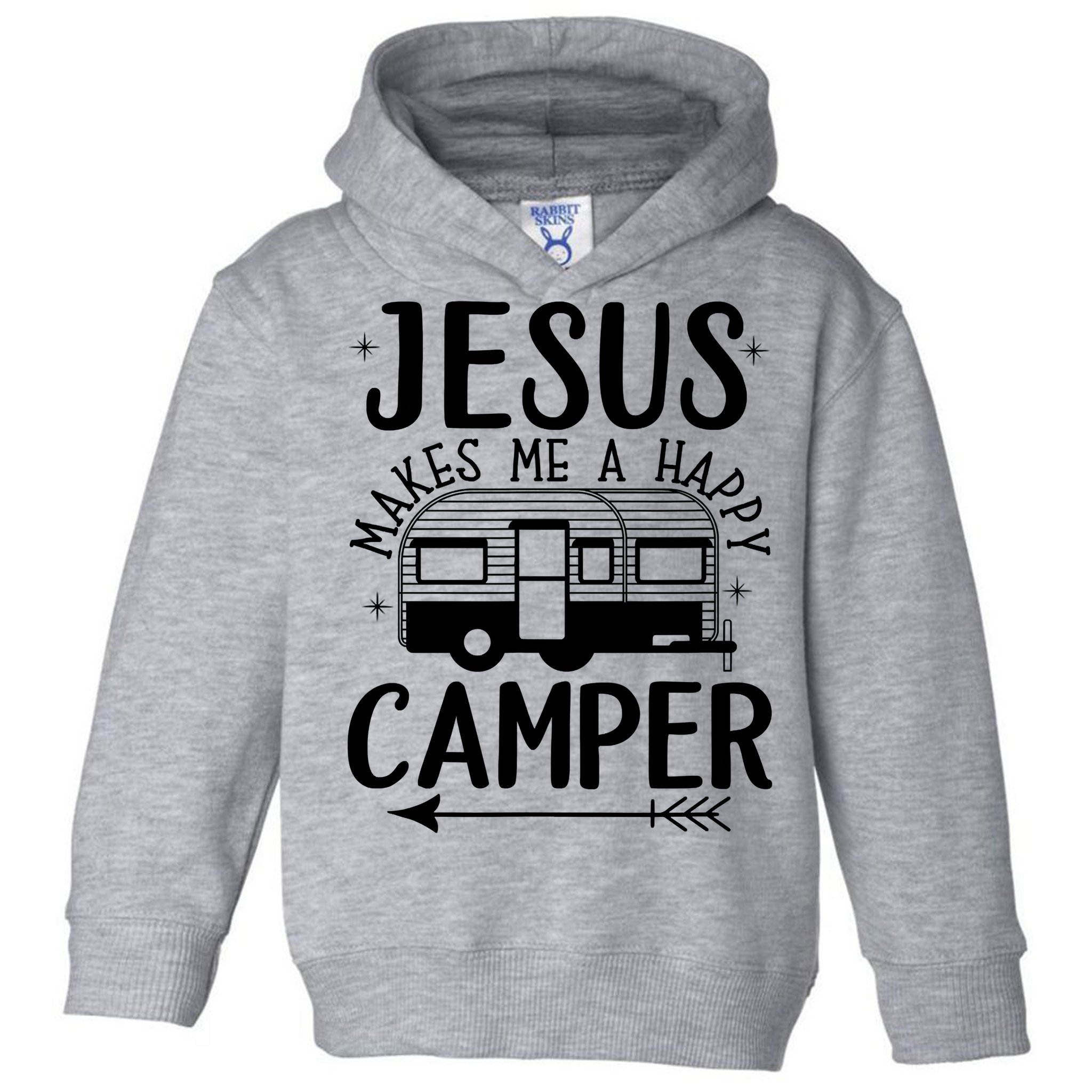 Funny Christian Jesus Makes Me A Happy Camper Toddler Hoodie