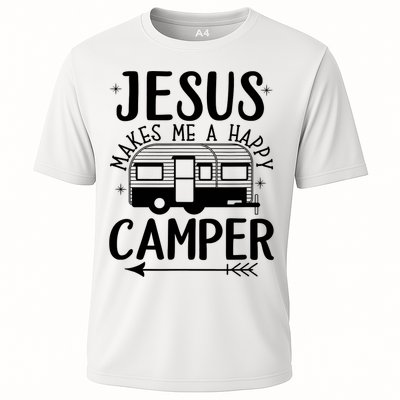 Funny Christian Jesus Makes Me A Happy Camper Performance Shirt