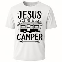 Funny Christian Jesus Makes Me A Happy Camper Performance Shirt