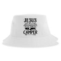 Funny Christian Jesus Makes Me A Happy Camper Sustainable Bucket Hat