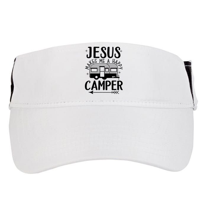 Funny Christian Jesus Makes Me A Happy Camper Adult Drive Performance Visor