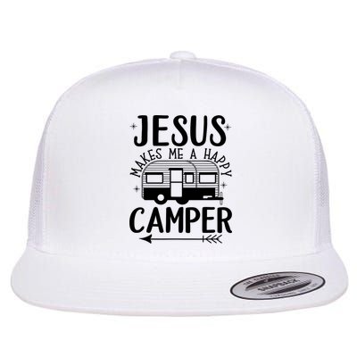 Funny Christian Jesus Makes Me A Happy Camper Flatbill Hat