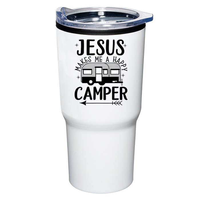 Funny Christian Jesus Makes Me A Happy Camper Tumbler