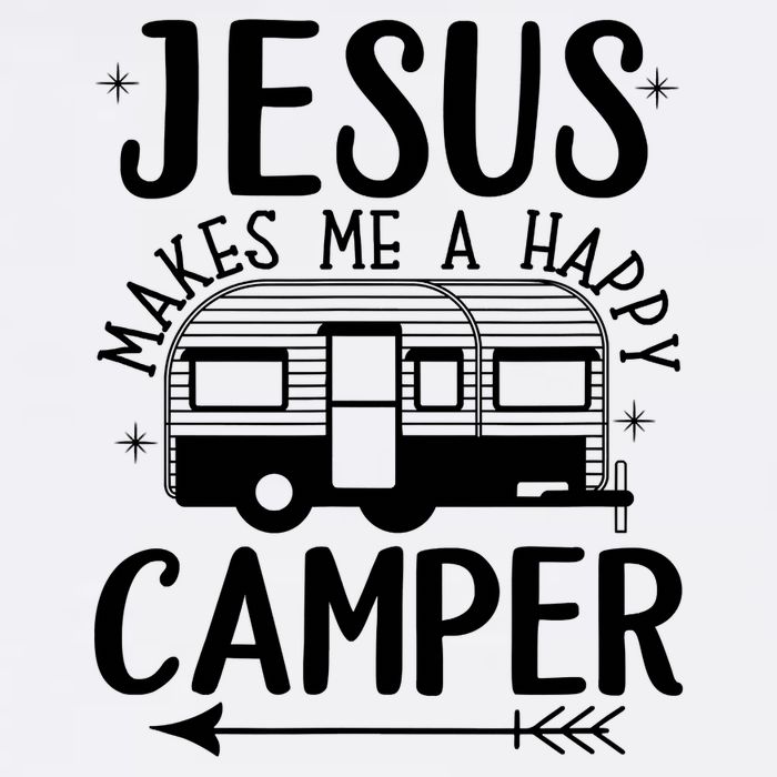 Funny Christian Jesus Makes Me A Happy Camper Youth Performance Sprint T-Shirt