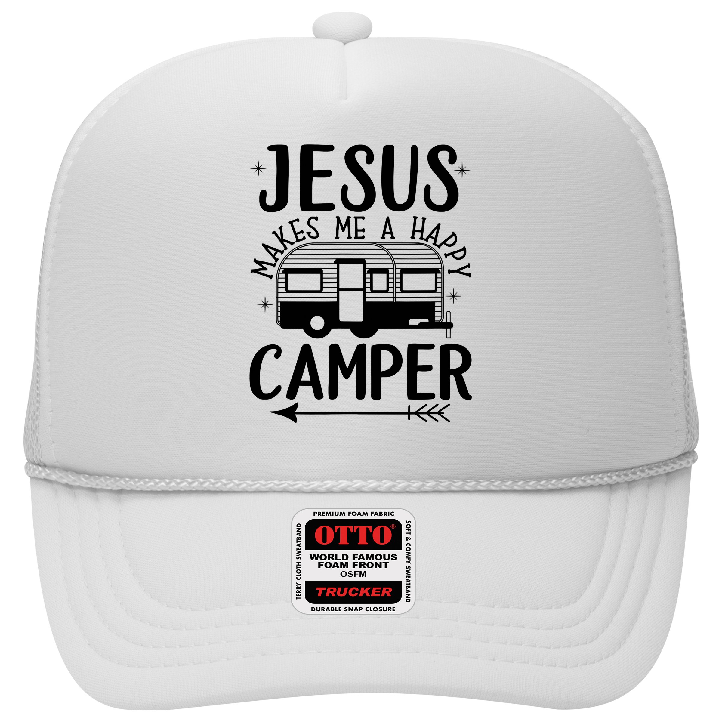 Funny Christian Jesus Makes Me A Happy Camper Hat