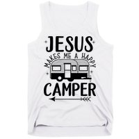 Funny Christian Jesus Makes Me A Happy Camper Tank Top