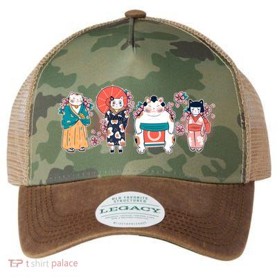 Funny Cute Japanese Cat Neko Family Legacy Tie Dye Trucker Hat