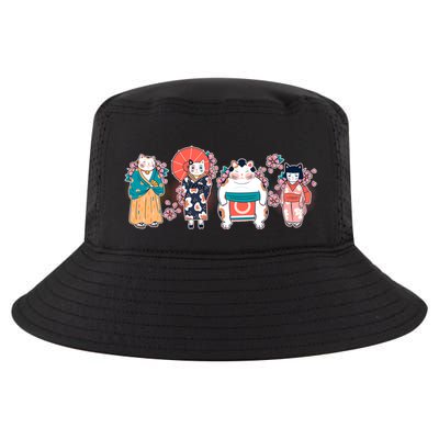 Funny Cute Japanese Cat Neko Family Cool Comfort Performance Bucket Hat