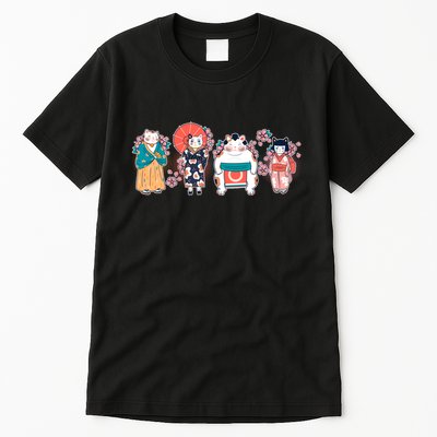 Funny Cute Japanese Cat Neko Family Tall T-Shirt
