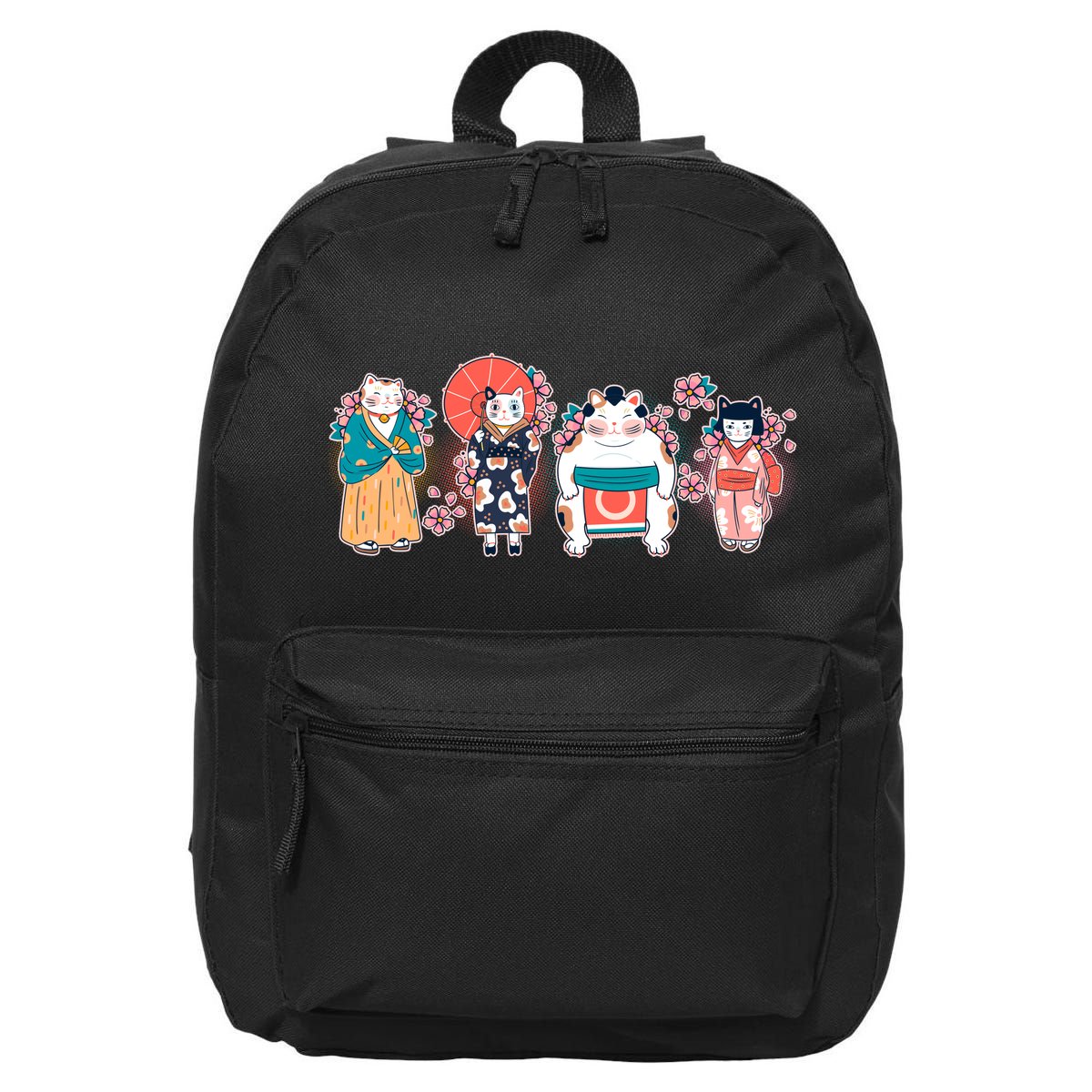 Funny Cute Japanese Cat Neko Family 16 in Basic Backpack