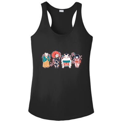 Funny Cute Japanese Cat Neko Family Ladies PosiCharge Competitor Racerback Tank