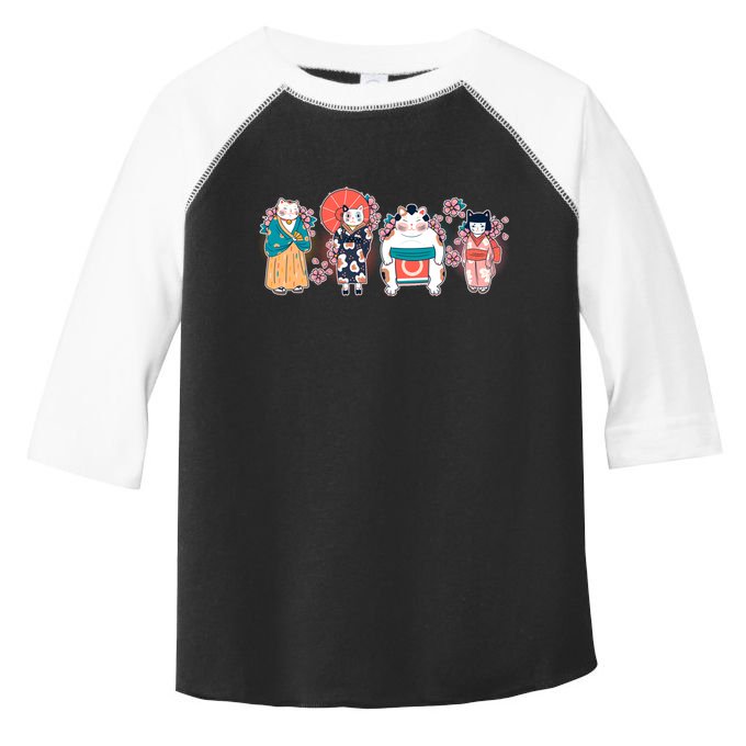 Funny Cute Japanese Cat Neko Family Toddler Fine Jersey T-Shirt
