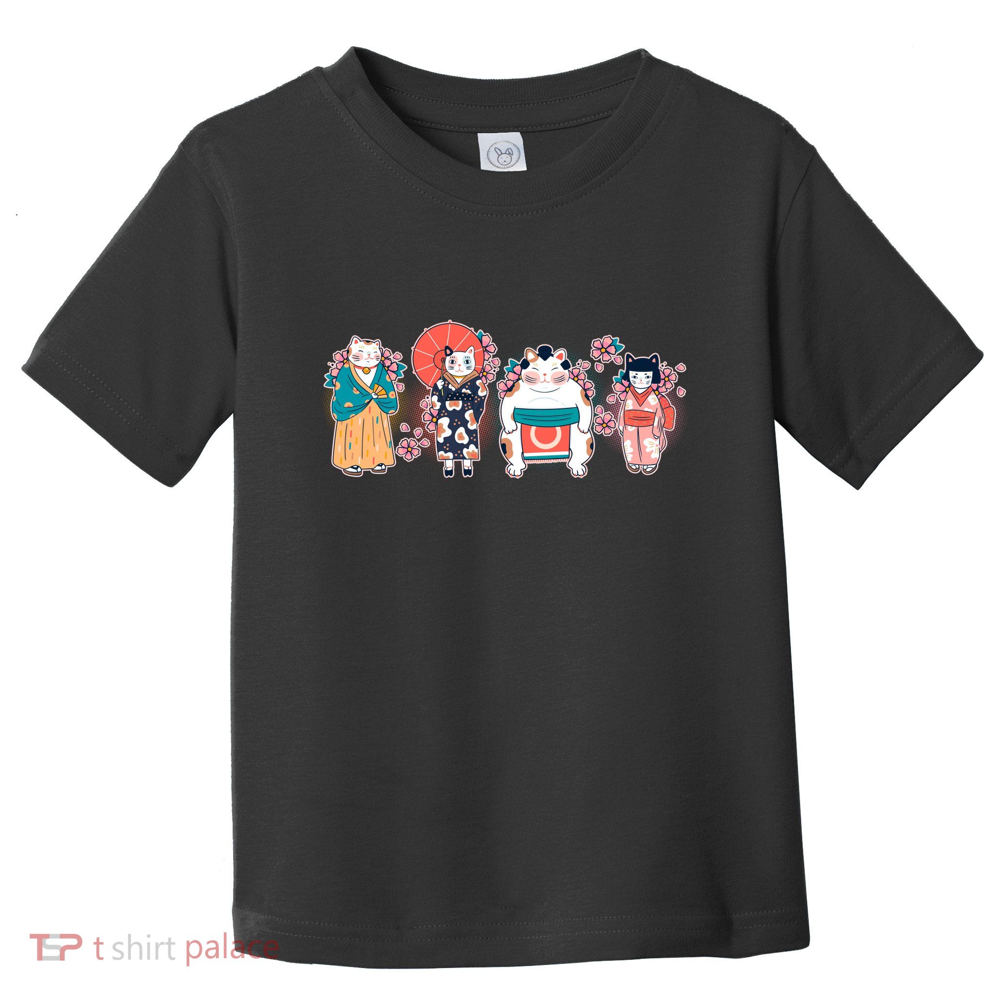 Funny Cute Japanese Cat Neko Family Toddler T-Shirt