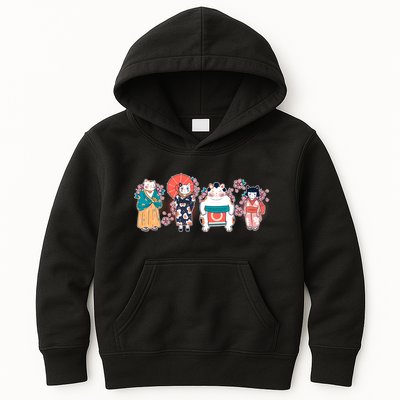Funny Cute Japanese Cat Neko Family Kids Hoodie