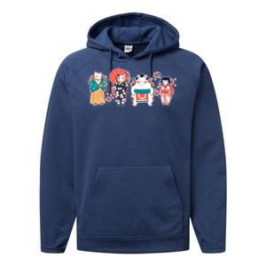 Funny Cute Japanese Cat Neko Family Performance Fleece Hoodie