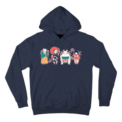 Funny Cute Japanese Cat Neko Family Hoodie