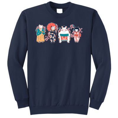 Funny Cute Japanese Cat Neko Family Sweatshirt